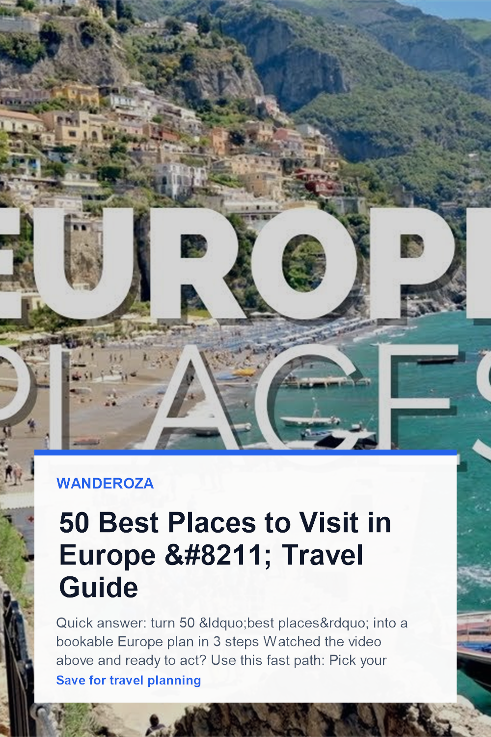 50 Best Places to Visit in Europe Travel Guide