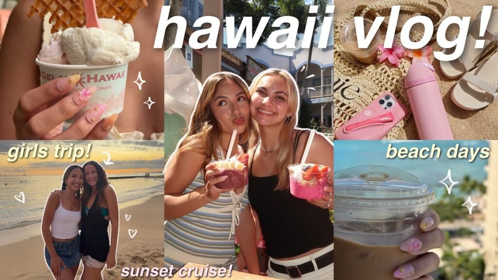 HAWAII VLOG girls spring break trip beach days, sunset cruise, shopping, tanning, etc for hawaii girls spring break