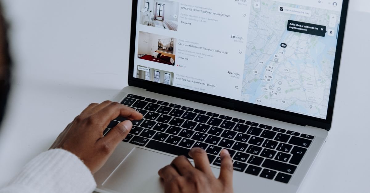 A world map on a laptop screen