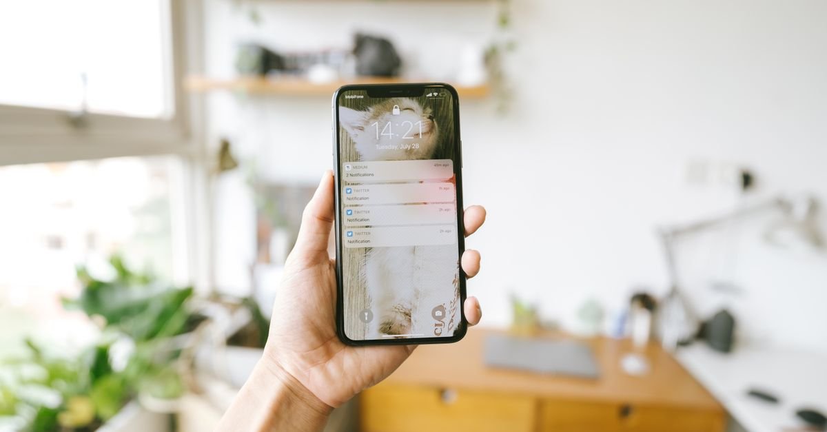 A notification arriving on a phone screen