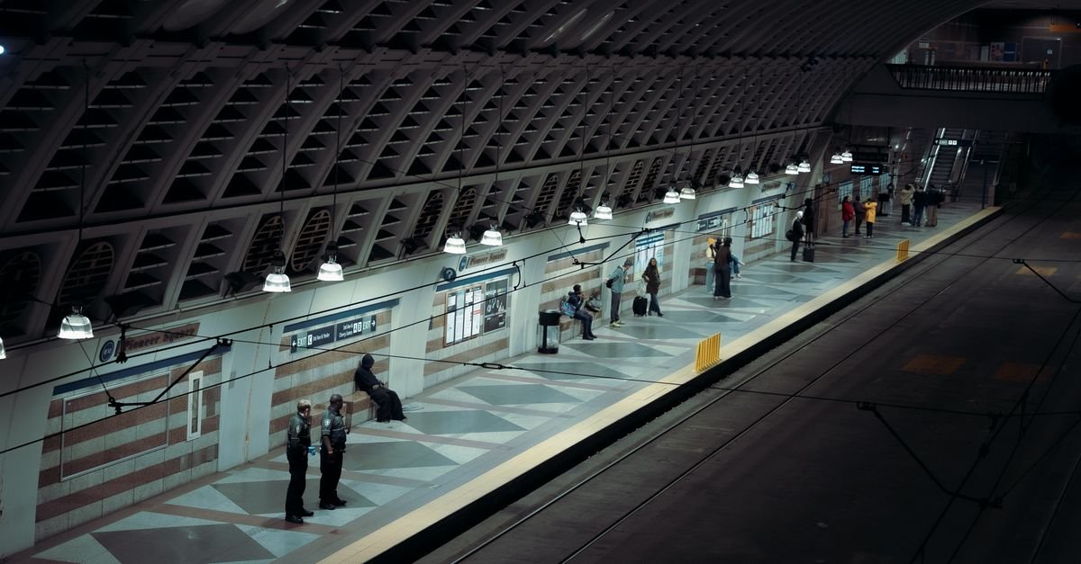 A train at a station platform